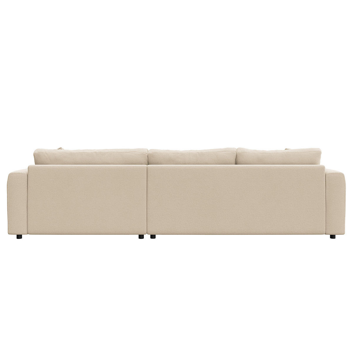 ECKSOFA mit Longchair - Beige/Schwarz, Holz/Kunststoff (286/183cm) - home24