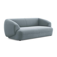 3-SITZER SOFA Samt Stoff Blau - Blau/Schwarz, Kunststoff/Textil (212/81/98cm) - Makamii