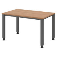 SCHREIBTISCH Serie-Q Gestell: Graphit 80/120/74 cm in Nussbaumfarben - Nussbaumfarben, Holzwerkstoff (80/120/74cm) - bümö
