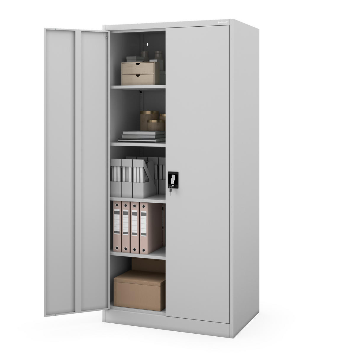 AKTENSCHRANK JAN H D600 - Grau, Metall (90/195/60cm) - Jan Nowak