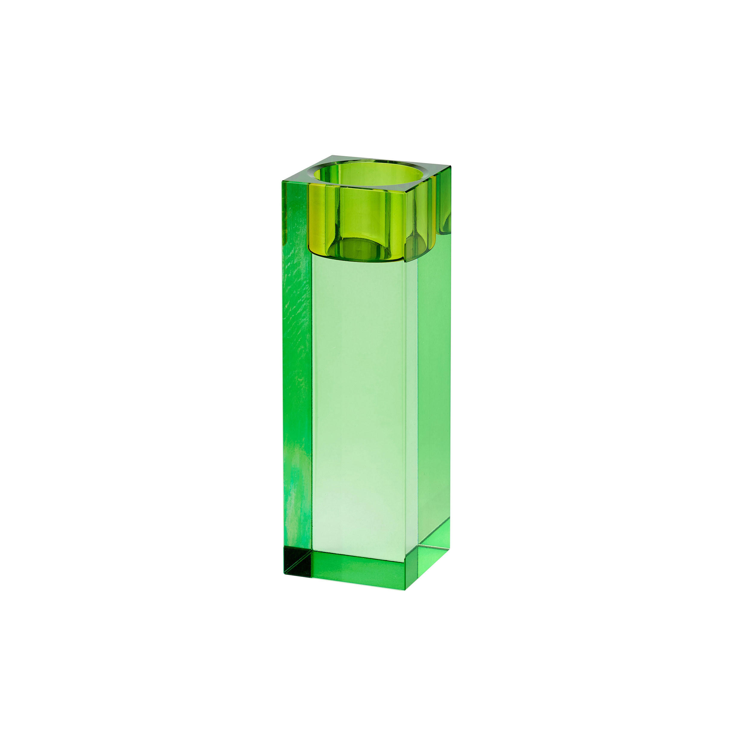 TEELICHTHALTER Sari L, Kristallglas, Grün, 14 cm - Grün, Glas (19cm) - Gift Company
