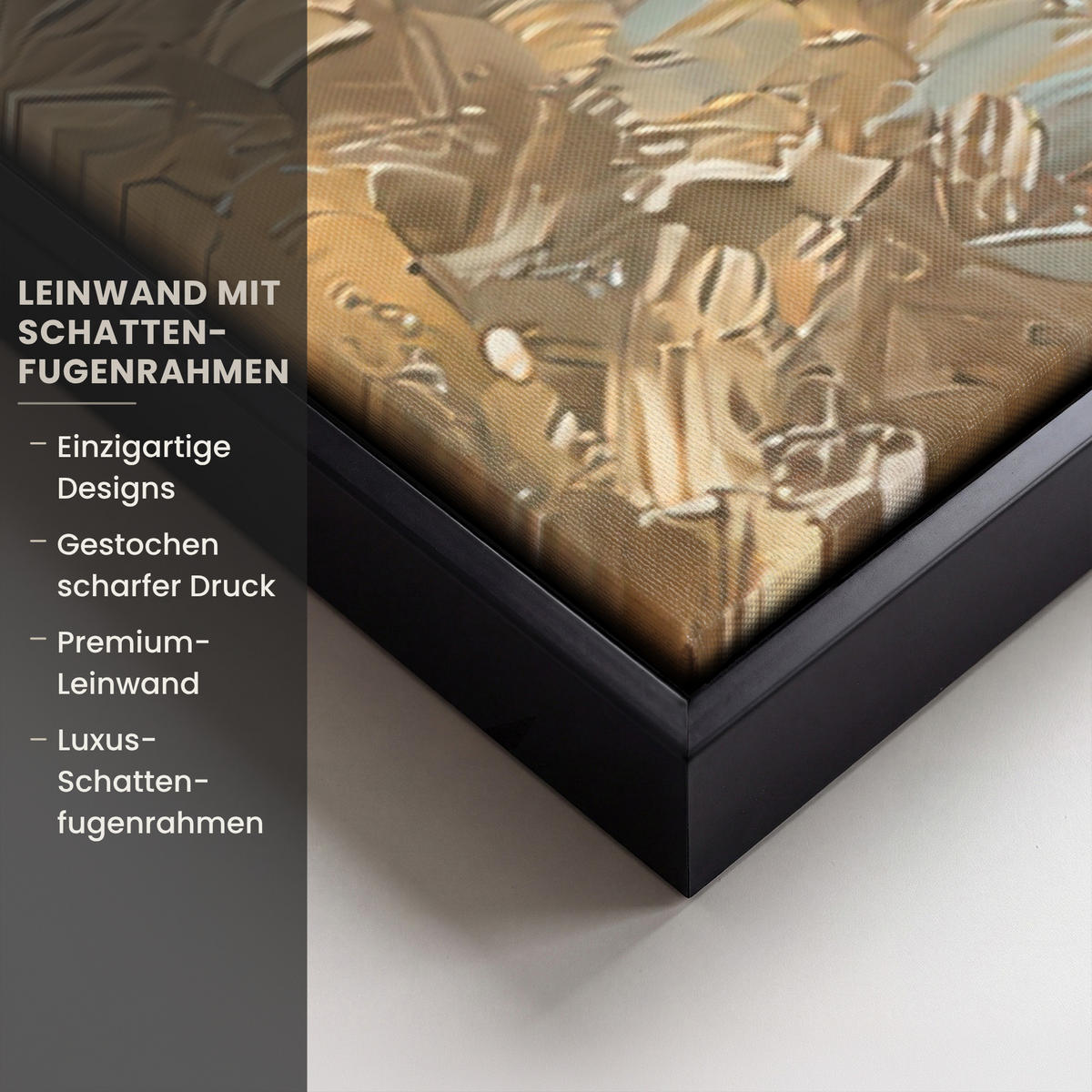 LEINWAND Bilder mit Rahmen - Katze - Weihnachten - Winter - Tier - 90x60 - Bernsteinfarben, Textil (90/60cm) - MuchoWow