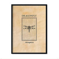 POSTER Insekten Gravur – Dragonfly A3 Rahmenlos - Klar, Papier (29.7/5/42cm) - Nacnic