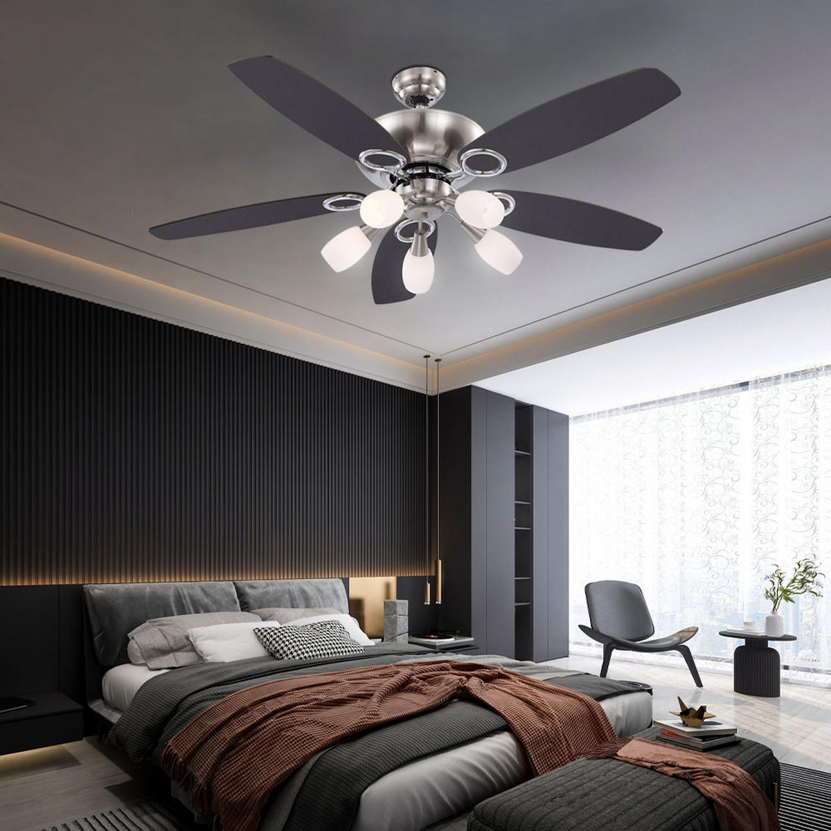 LED DECKENLEUCHTE Jerry Braun Glas - Braun, Glas (130/130/49.5cm) - Globo Lighting