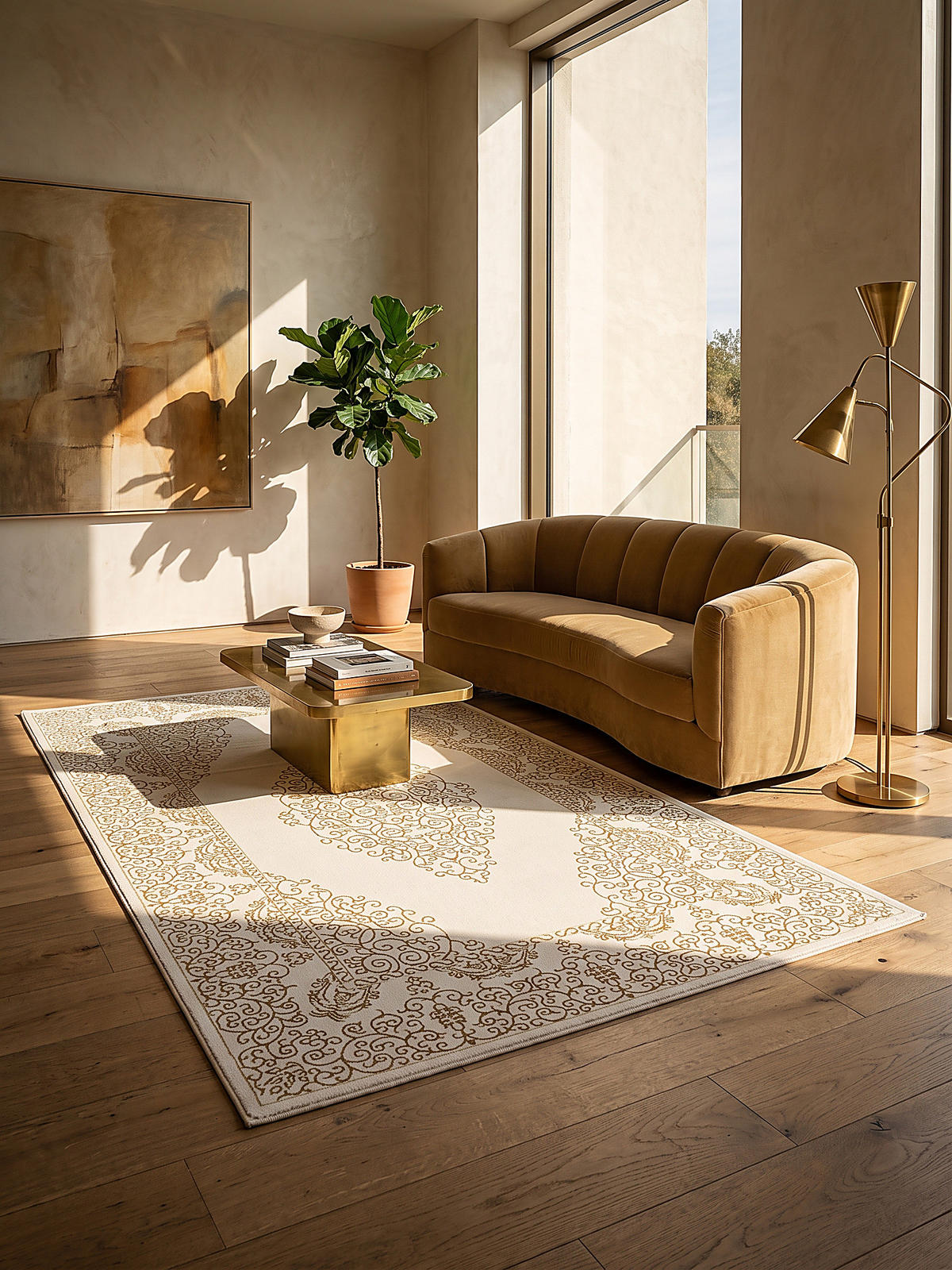 TEPPICH Kurzflor ERESMA Orient-Medaillon Polyester Creme 80 x 150 cm - Creme, Textil (80/150cm) - KADIMA DESIGN