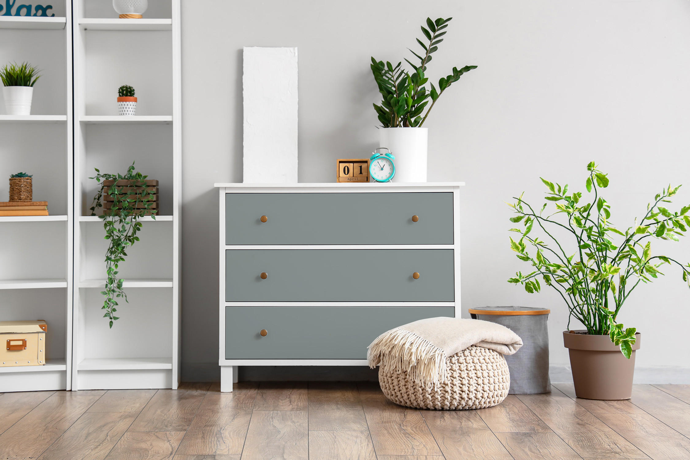 MÖBLAUFKLEBER 100x50 cm grau - Hellbraun, Kunststoff (100/50/0.1cm) - Wallfluent