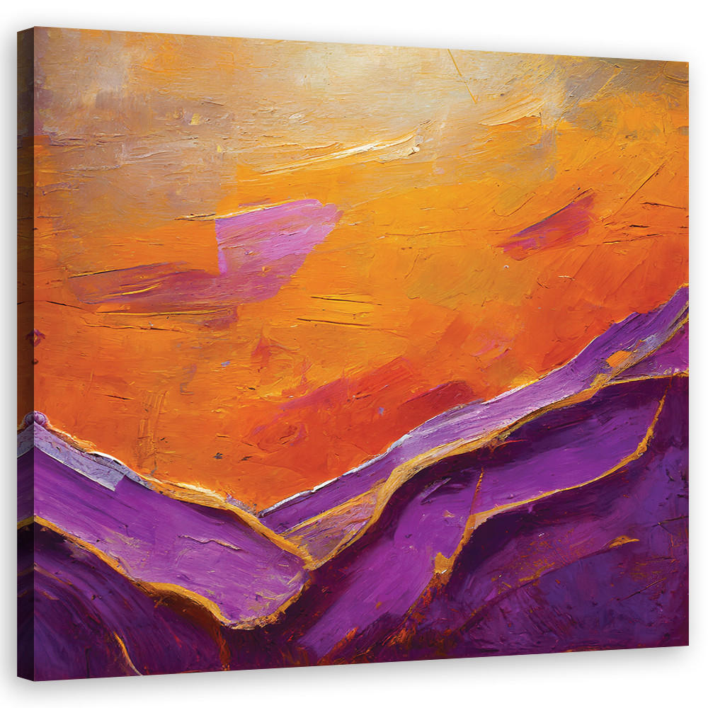 WANDBILD gemalte abstraktion lila - Lila, Textil (50/50cm) - Feeby