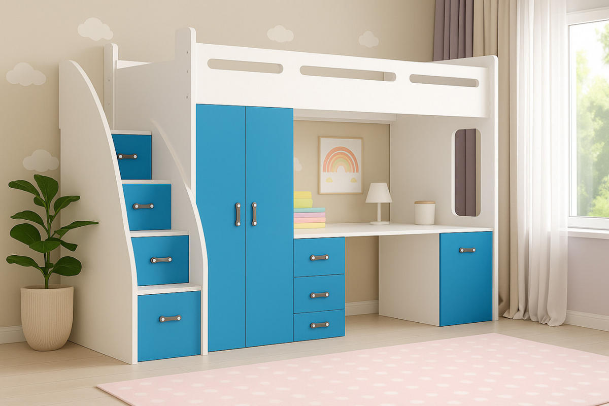 KINDERBETT Zuzia plus blau - Blau, Holzwerkstoff - roe furniture