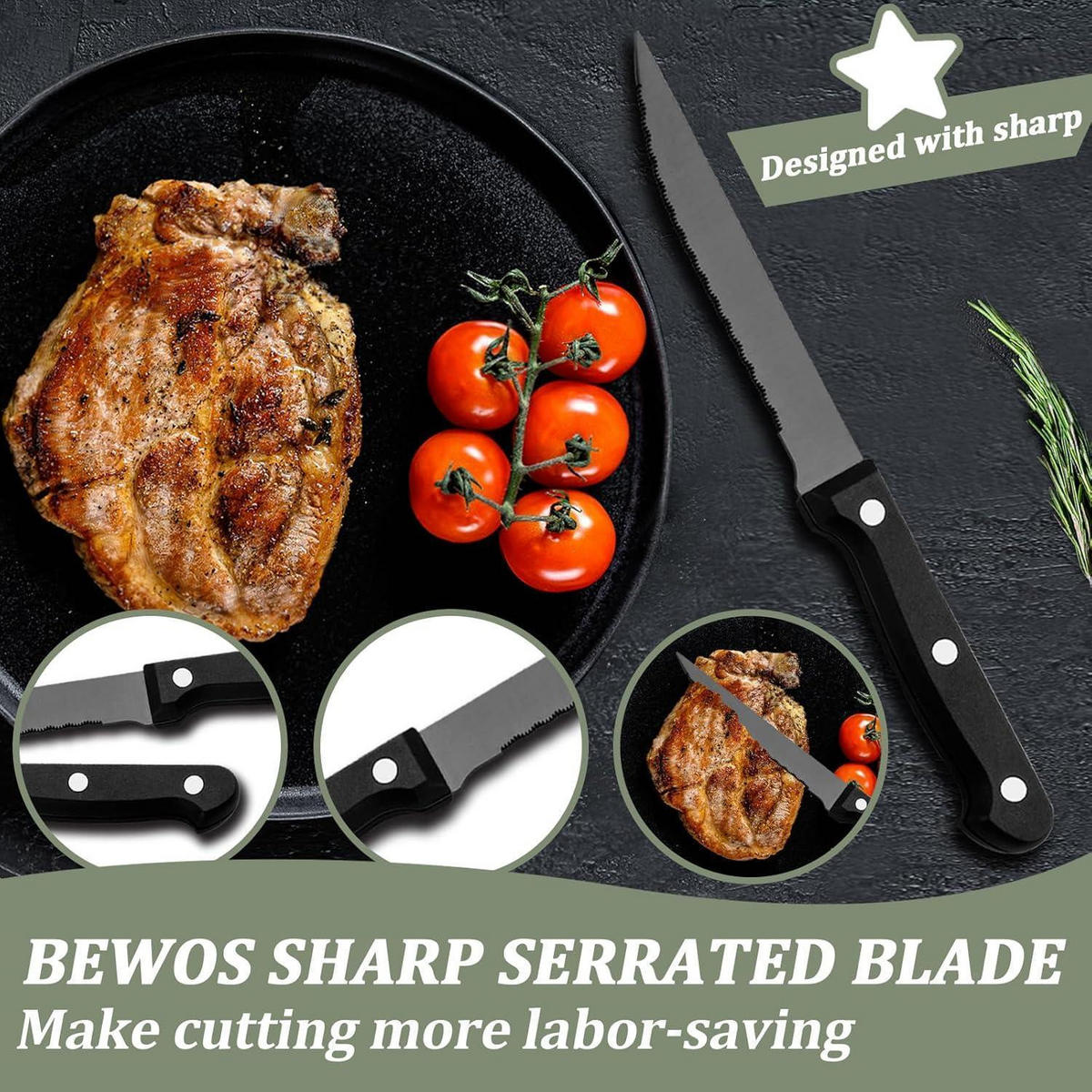 BESTECKSET 72-teilig Schwarz für 12 Personen - Schwarz, Metall