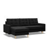 ECKSOFA MIT SCHLAFFUNKTION BLANK, Schwarz - Schwarz, Textil (223/140cm) - Mebligo