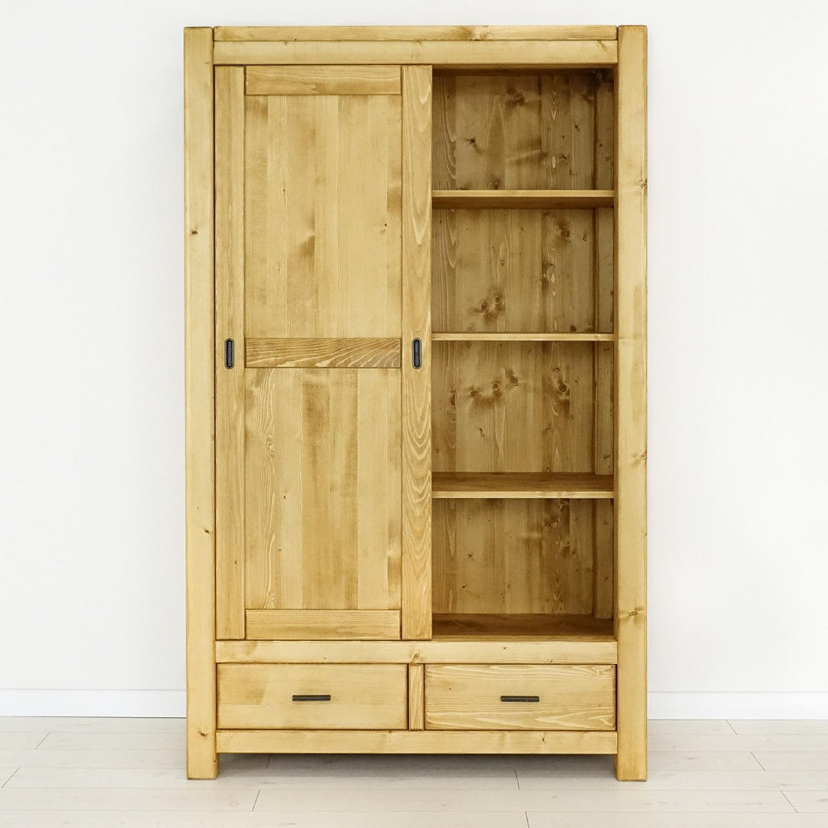 KLEIDERSCHRANK aus Massivholz Sara - Honig, Holz (125/200/55cm) - Seart