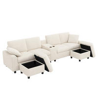 SOFA U Oblik Corduroy 315x135x81 cm Bež - bež, tekstil (135/81/315cm) - FLIEKS