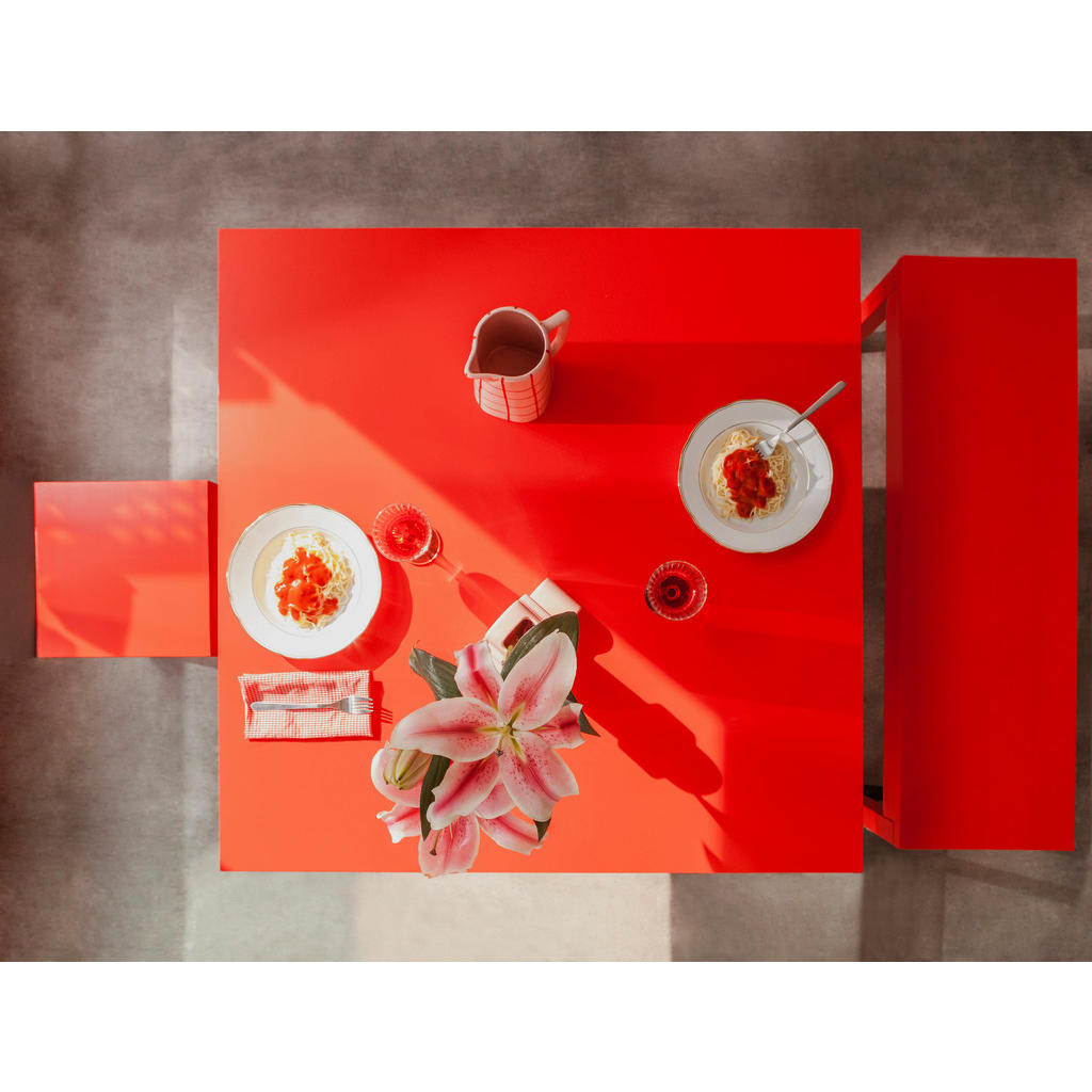 Thumbnail - RNT By Really Nice Things Esstisch, Rot, Holzwerkstoff, Quadratisch,Quadratisch, 100x75x100 cm, Esszimmer, Tische, Essti...