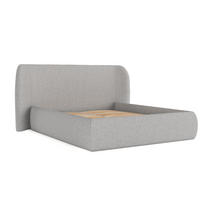 POLSTERBETT Bellano mit Stauraum 180/200 cm Grau im Megan Stoff - Schwarz/Naturfarben, Holz/Holzwerkstoff (180/200cm) - AltaBeds