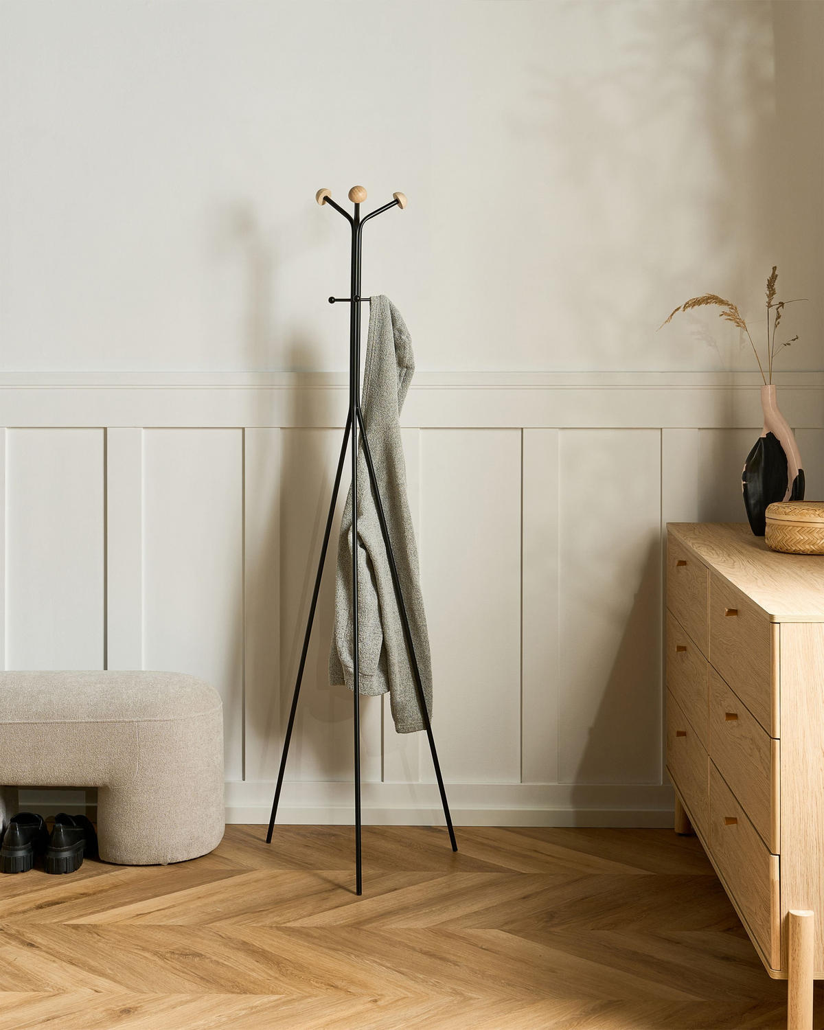 GARDEROBENSTÄNDER Schwarz Arnot - Schwarz, Metall (50/176/50cm) - Beliani