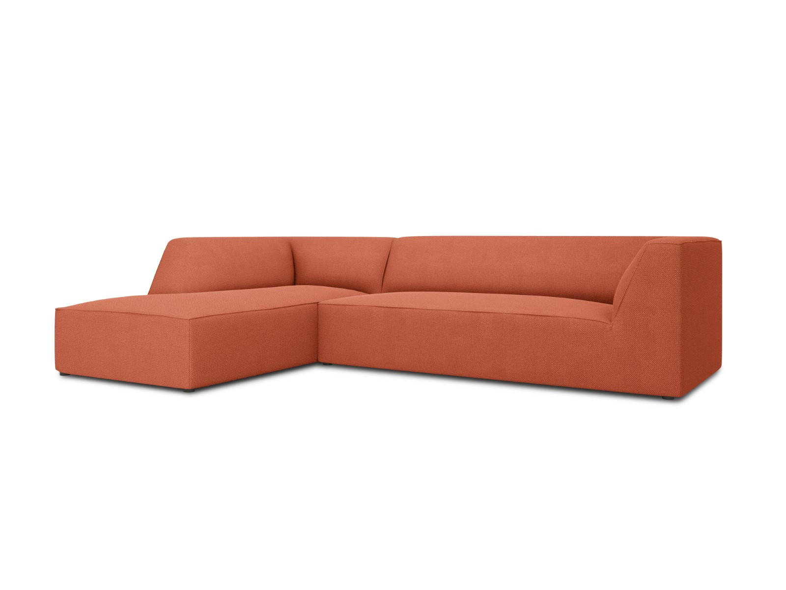 ECKSOFA links Ruby aus strukturiertem Stoff koralle 4 Sitzplätze - Koralle, Textil (180/273cm) - Micadoni