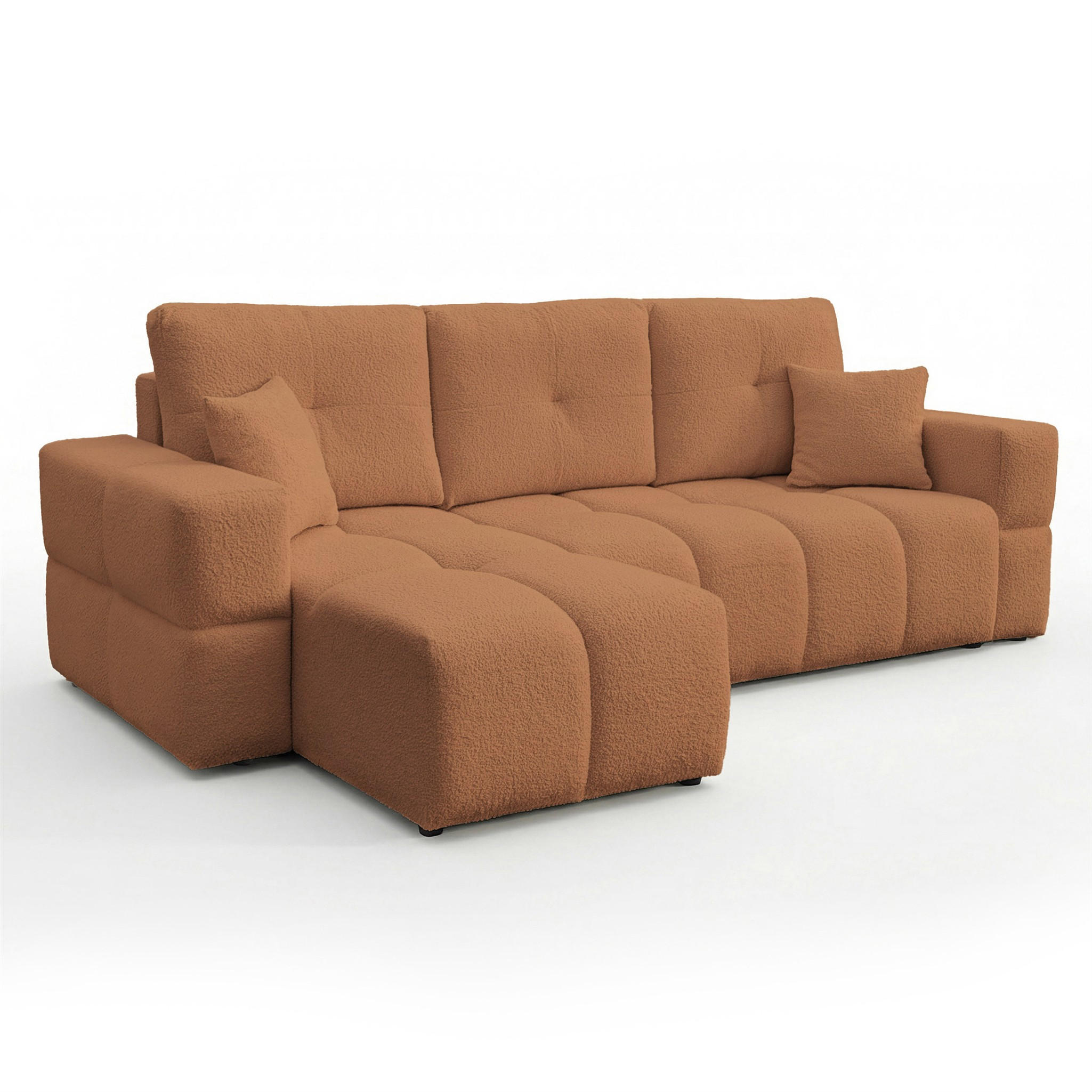 ECKSOFA Denise Mit Schlaffunktion - Rotbraun, Holzwerkstoff/Textil (250/148cm) - Fun Möbel