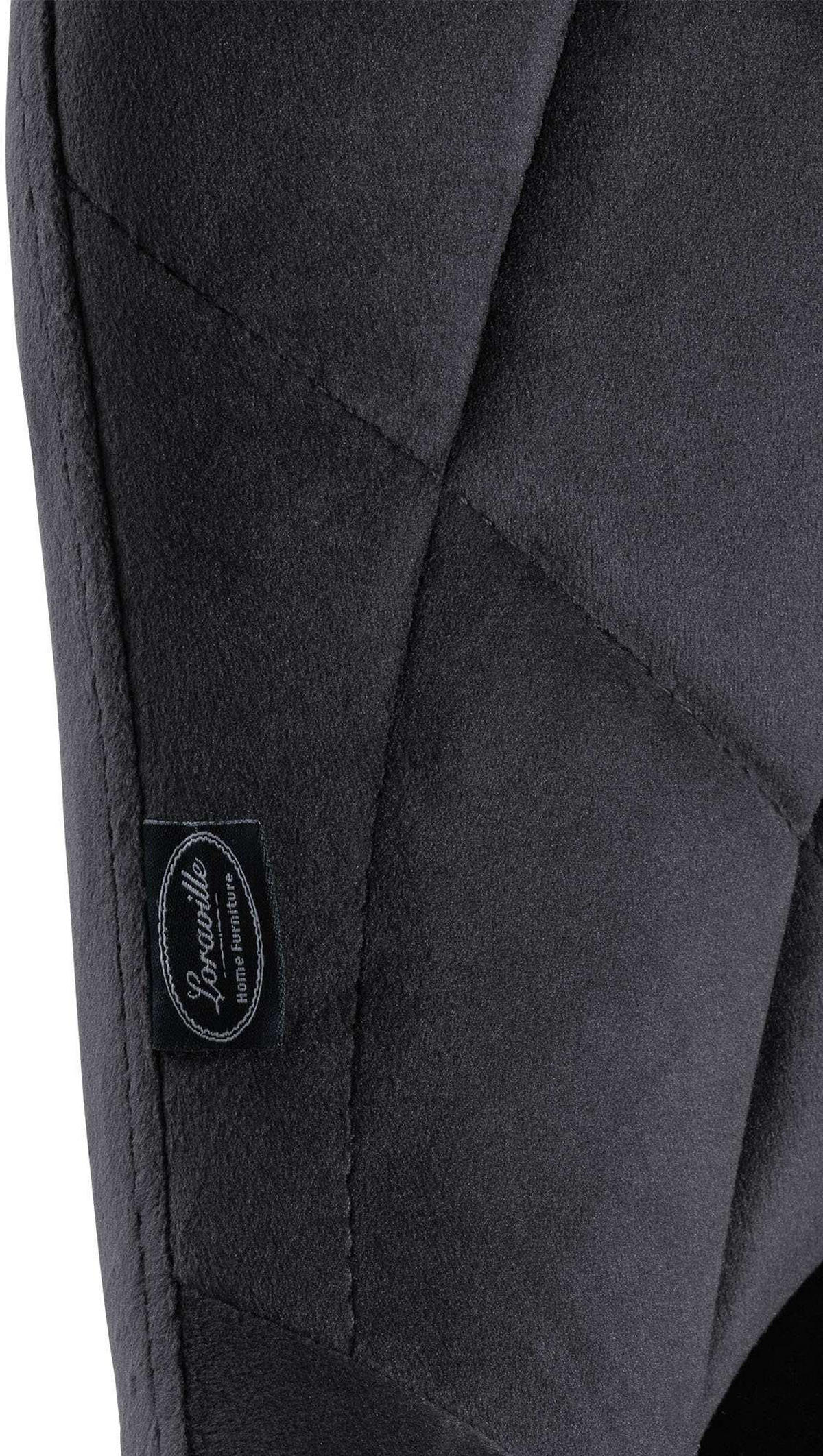 BARHOCKER 2er Set Samt dunkelgrau - Dunkelgrau/Weiß, Textil/Metall (46/83/49cm) - CLP