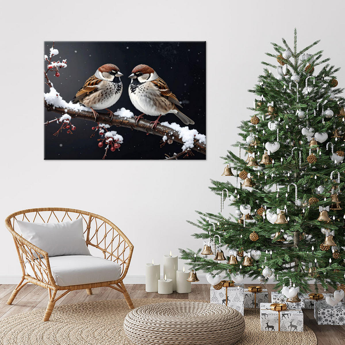 LEINWANDBILD Weihnachten 120x80cm - Schwarz, Textil (120/80cm) - Feeby