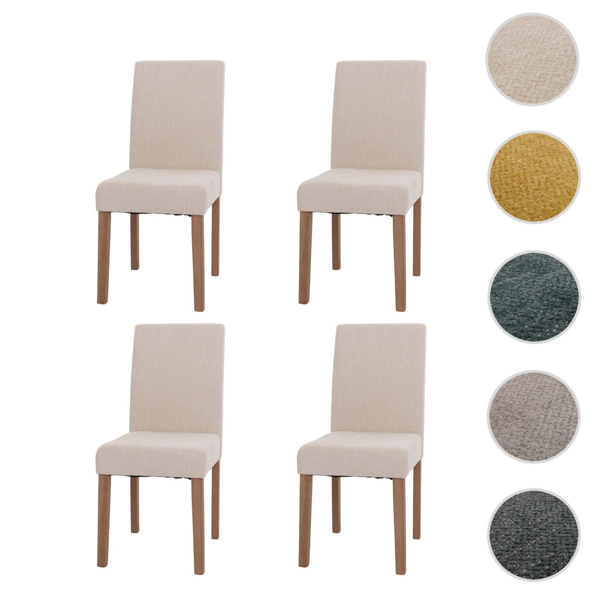 ESSZIMMERSTUHL 4er-Set klassisch und zeitlos 90x42x50cm Sitzhöhe 47cm Stoff/Textil Chenille Holz naturfarbene Beine Dunkelgrau - Dunkelgrau, Textil (42/90/50cm) - CHEFGASTRO