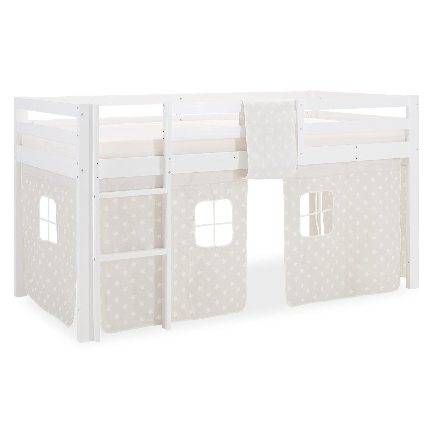 HOCHBETT 90/200 cm Sterne Weiß - Weiß/Grau, Holz (90/200cm) - Homestyle4u