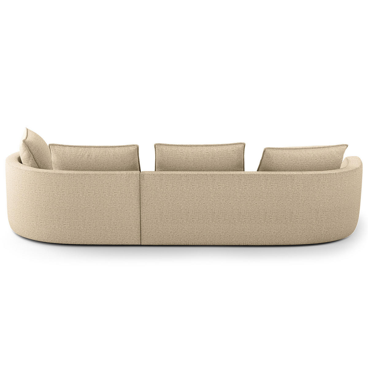 BIGSOFA - Taupe/Schwarz, Kunststoff/Textil (322/82/154cm) - home24