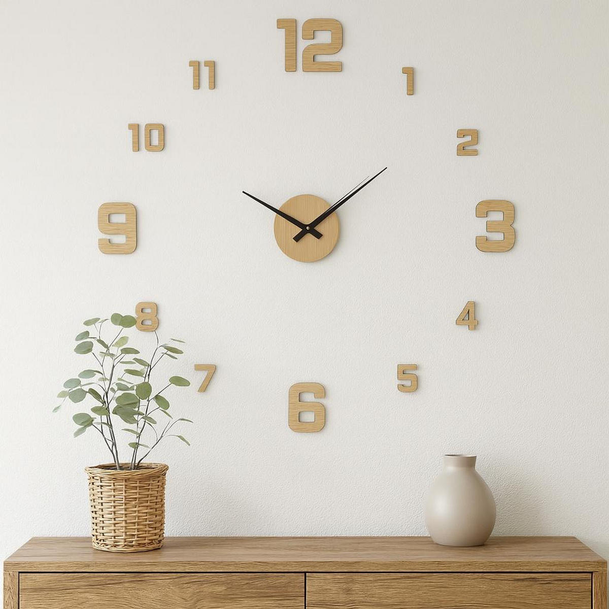 3D-WANDUHR zum Aufkleben Teti 31/4/10 cm - Braun, Kunststoff (4/10/31cm) - Home Styling Collection