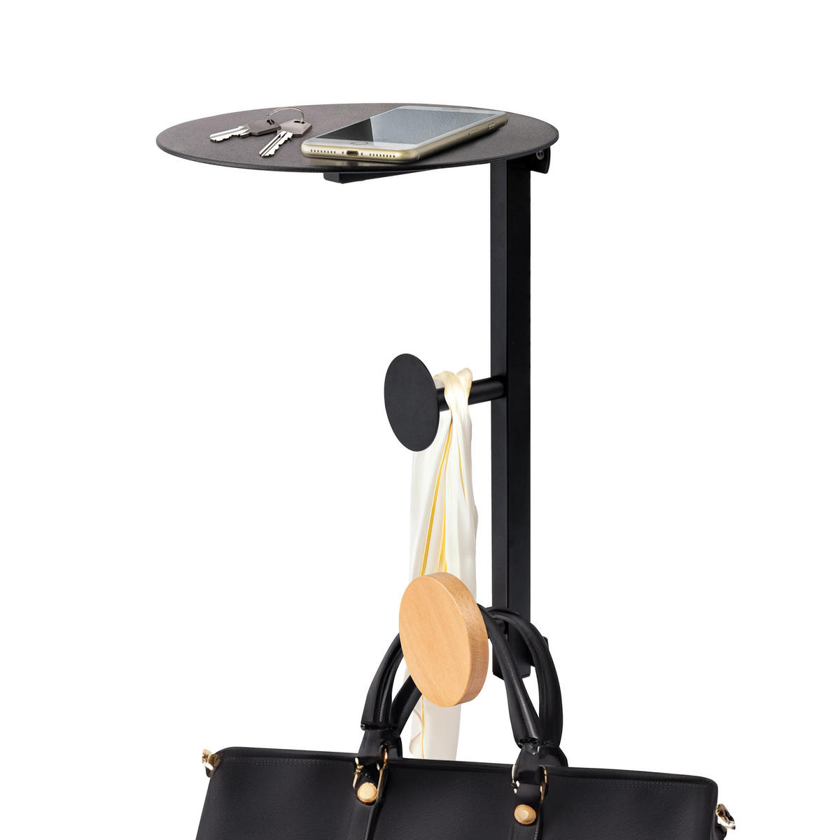 GARDEROBENHAKEN, schwarz - Schwarz, Metall (25.5/40/25.5cm) - bremermann