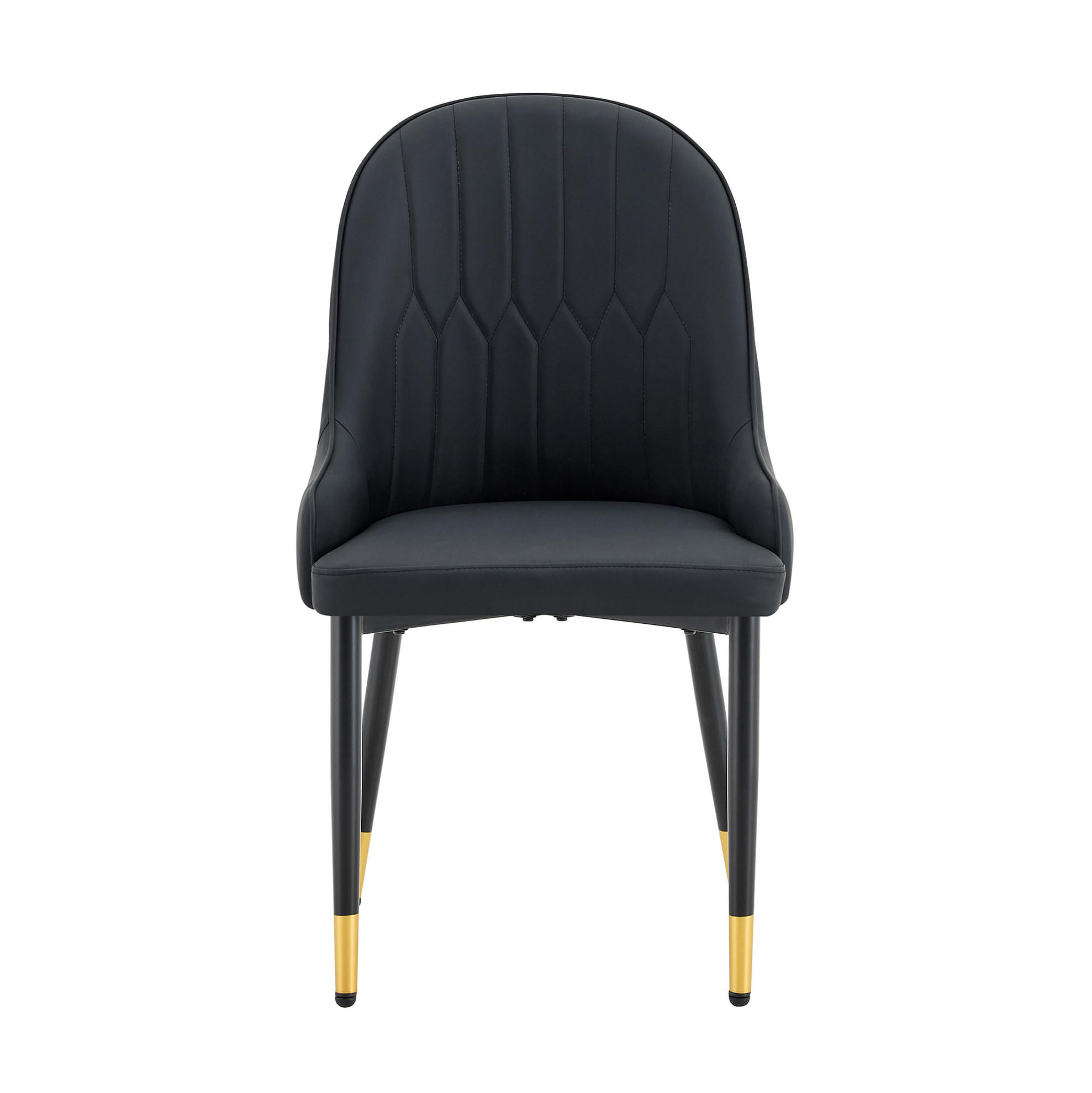 STUHL 2er-Set mit Blitz-Rückenlehne 91 cm Metall PU-Leder Schwarz - Schwarz, Metall (44/91/47.3cm) - Meubliv