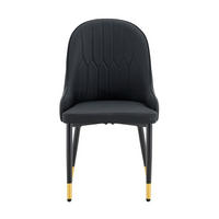 STUHL 2er-Set mit Blitz-Rückenlehne 91 cm Metall PU-Leder Schwarz - Schwarz, Metall (44/91/47.3cm) - Meubliv