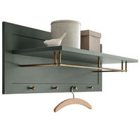 GARDEROBENPANEEL grün, Landhausstil, Wandgarderobe 109 x 40 cm - Grün, Holzwerkstoff (109/40/20cm) - Furn.Design