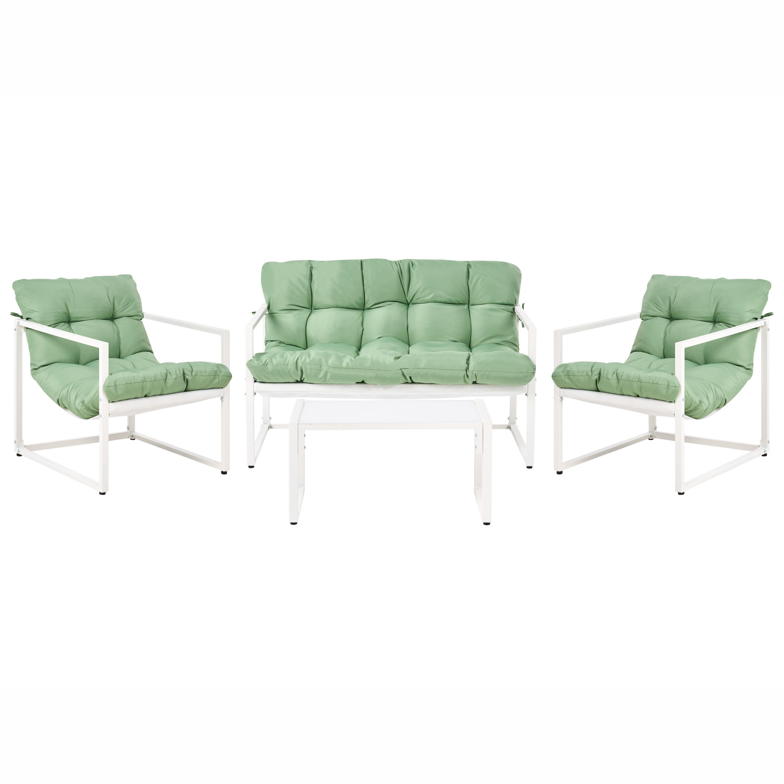 SET LOUNGE verde Garda - alb/verde, metal - Beliani