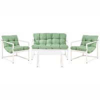 SET LOUNGE verde Garda - alb/verde, metal - Beliani