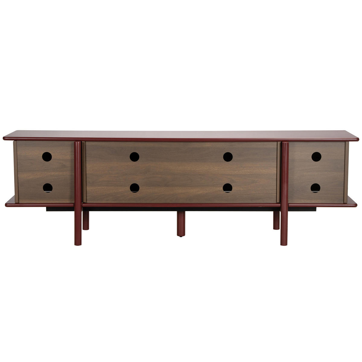 TV-MÖBEL mit 4 Türen, bordeaux - Rot, Holz (180/55/40cm) - Oviala
