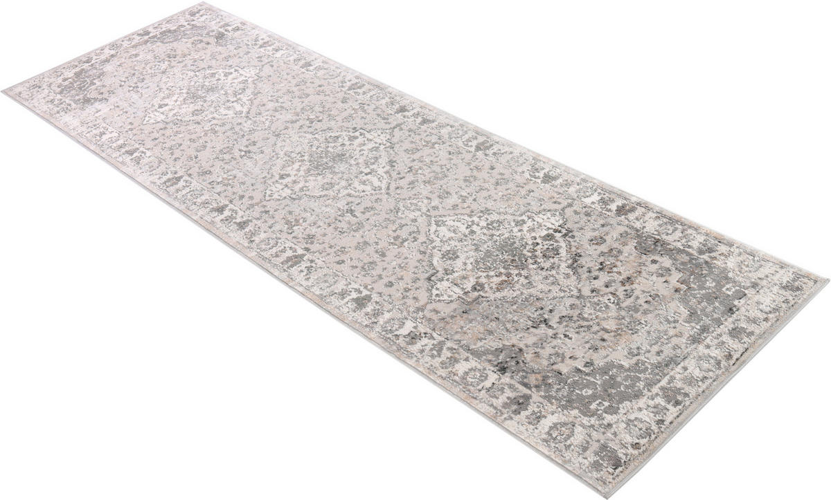 TEPPICHLÄUFER VALLEY hellgrau vintage 70/400 cm - Hellgrau, Textil (70/400cm) - Tapiso