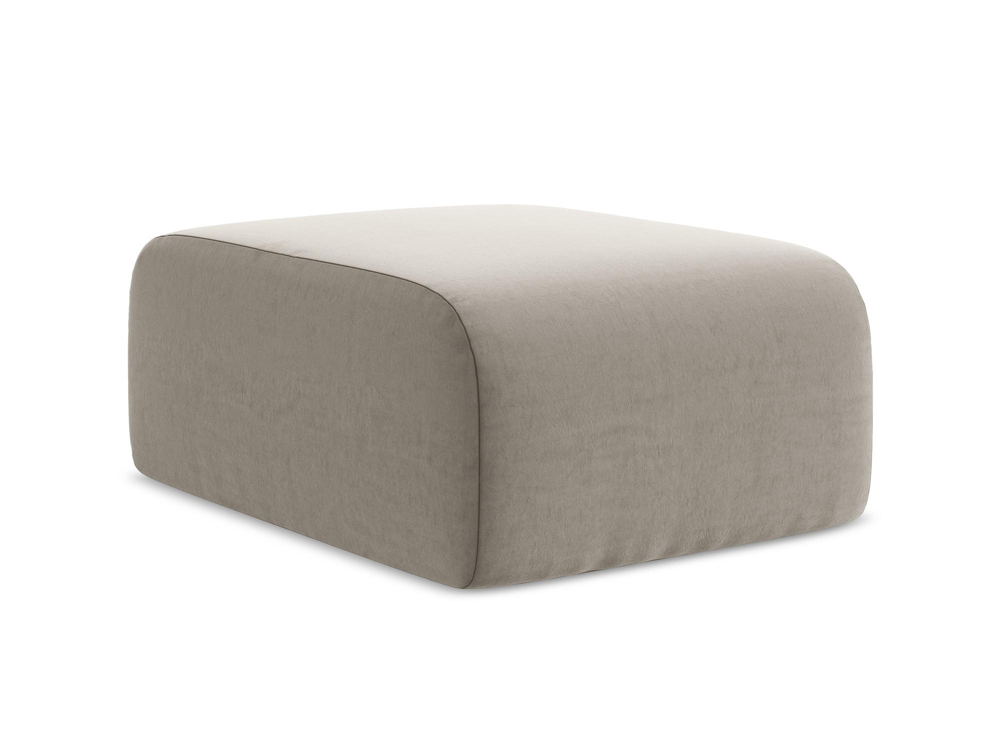 POUF Samt Stoff Grau - Taupe/Schwarz, Holzwerkstoff/Kunststoff (72/42/94cm) - Makamii