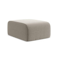 POUF Samt Stoff Grau - Taupe/Schwarz, Holzwerkstoff/Kunststoff (72/42/94cm) - Makamii