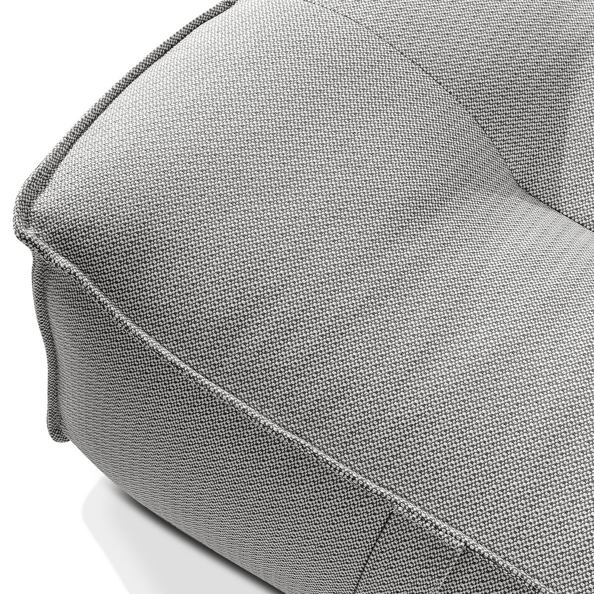 GARTENLOUNGE-HOCKER LOVIA Outdoof Pouf, Dunkelgrau/Weiß - Dunkelgrau, Textil (90/41/75cm) - KONSIMO®