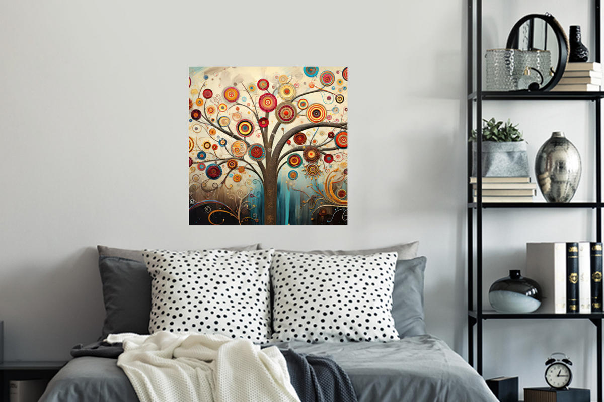 WANDTATTOO Baum - Baum des Lebens - Farbe 50x50 cm - Braun, Kunststoff (50/50/0.1cm) - MuchoWow