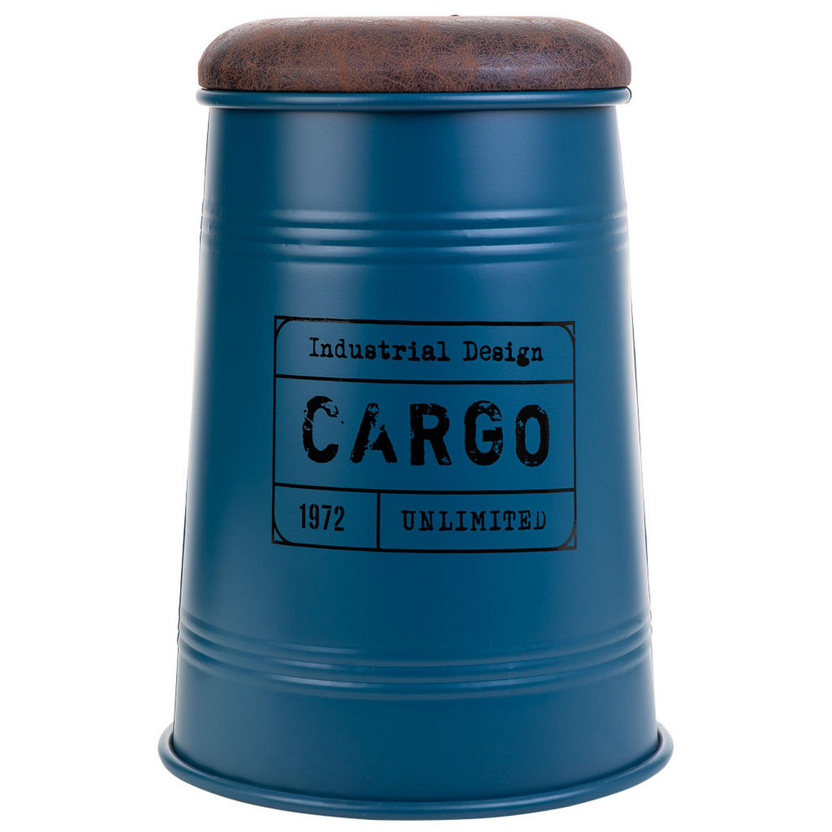 HOCKER aus Metall, blau, 33x47cm - Blau, Metall (34/28/47cm) - Wanderlust
