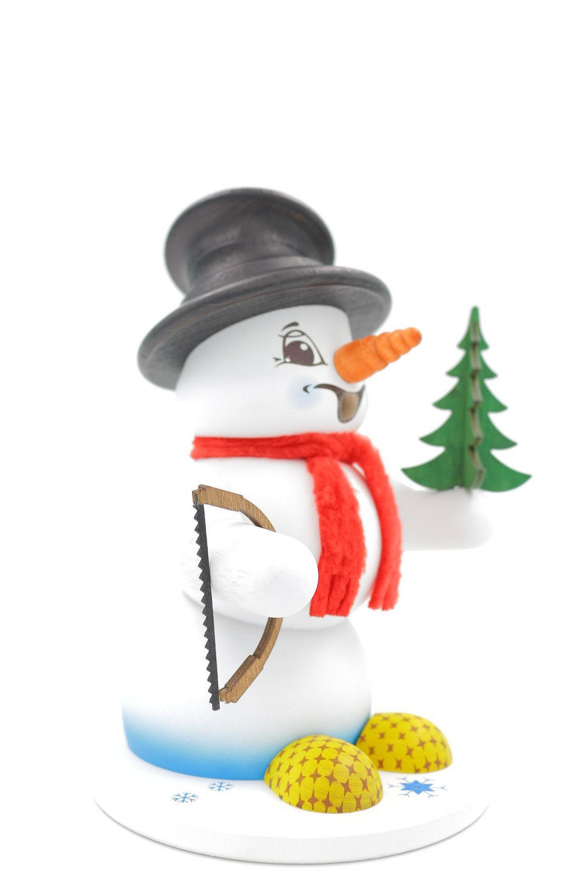 RAUCHFIGUR Schneemann Weiß Baummauser 19 cm - Multicolor, Holz (15/19/0.1cm)