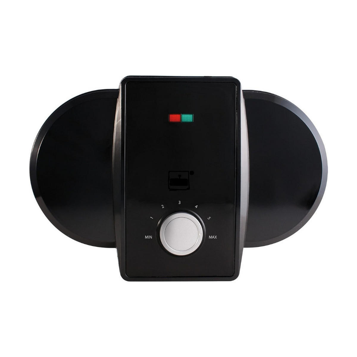 DOPPEL-WAFFELEISEN Edelstahl Silber 1300 W - Schwarz, Kunststoff (35/10/18cm) - Mia