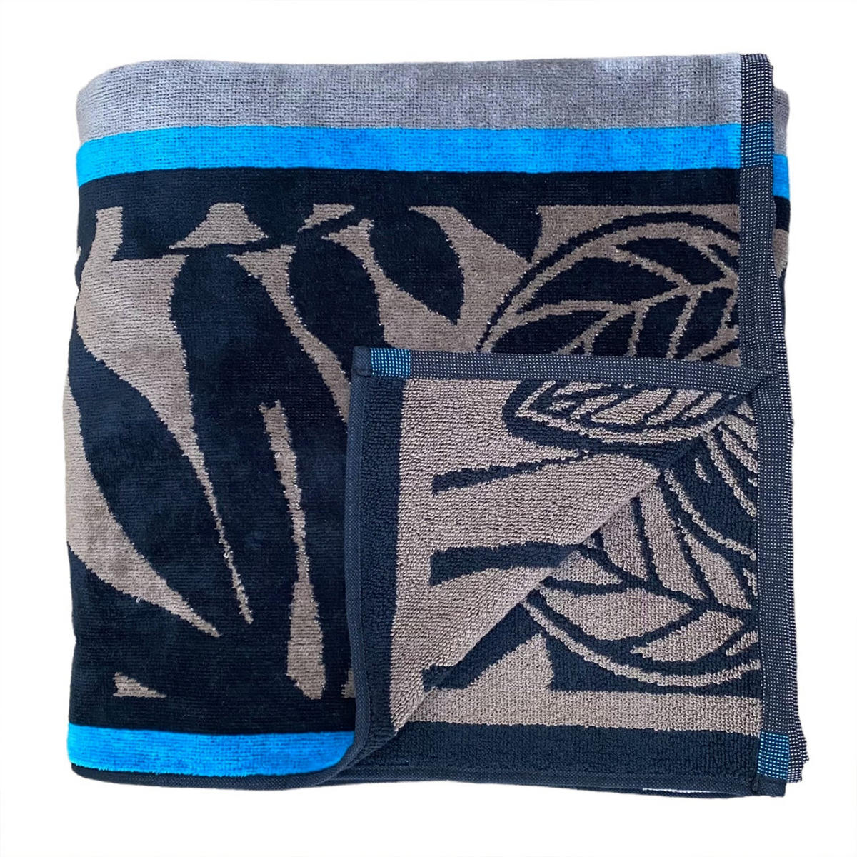 STRANDTUCH Frottee Velours Jacquard Escondido 140x180 400g/m² - Grau, Textil (140/180cm) - LE COMPTOIR DE LA PLAGE