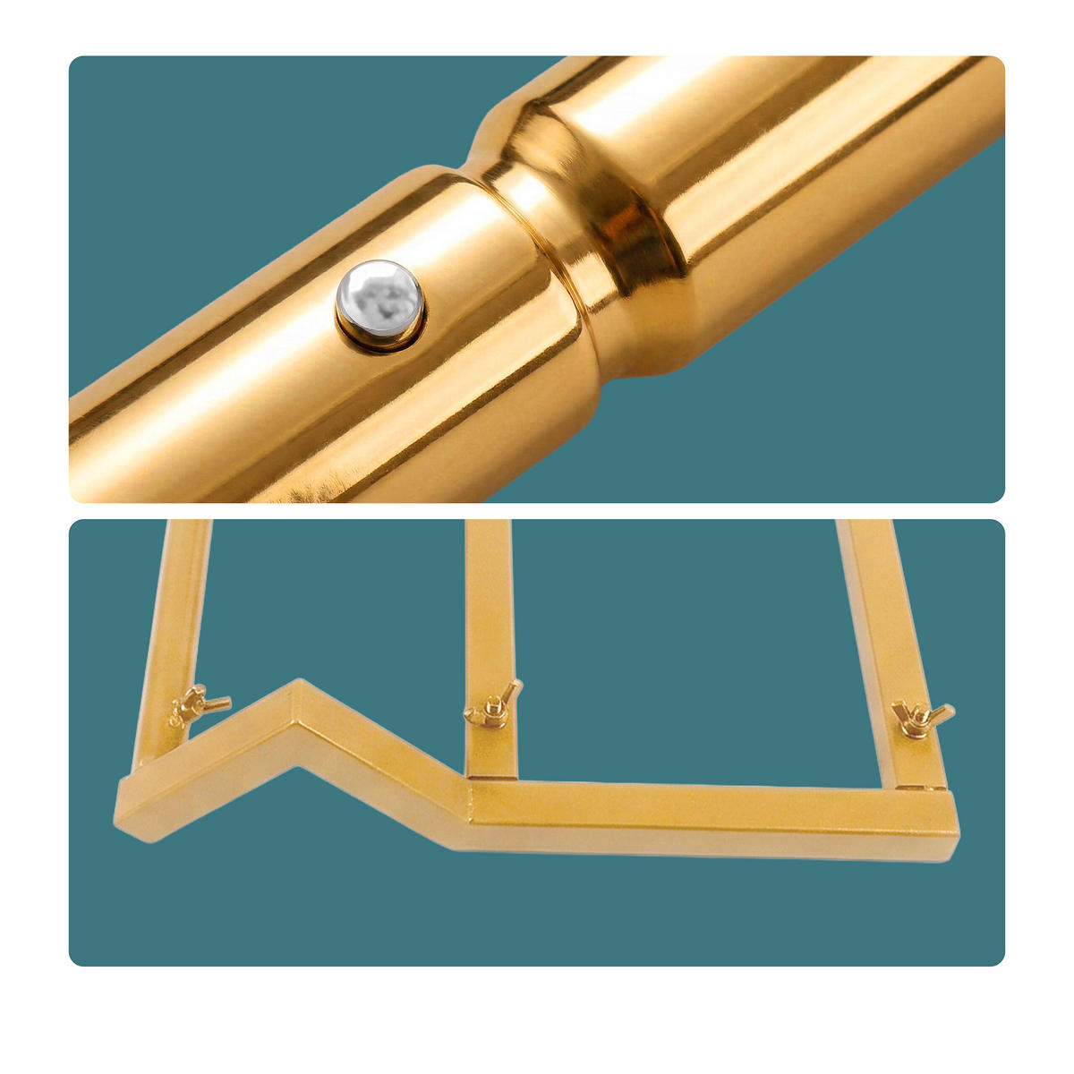 DEKOBOGEN Gold rund Stahl - Goldfarben, Metall (240/210/40cm) - Relaxdays