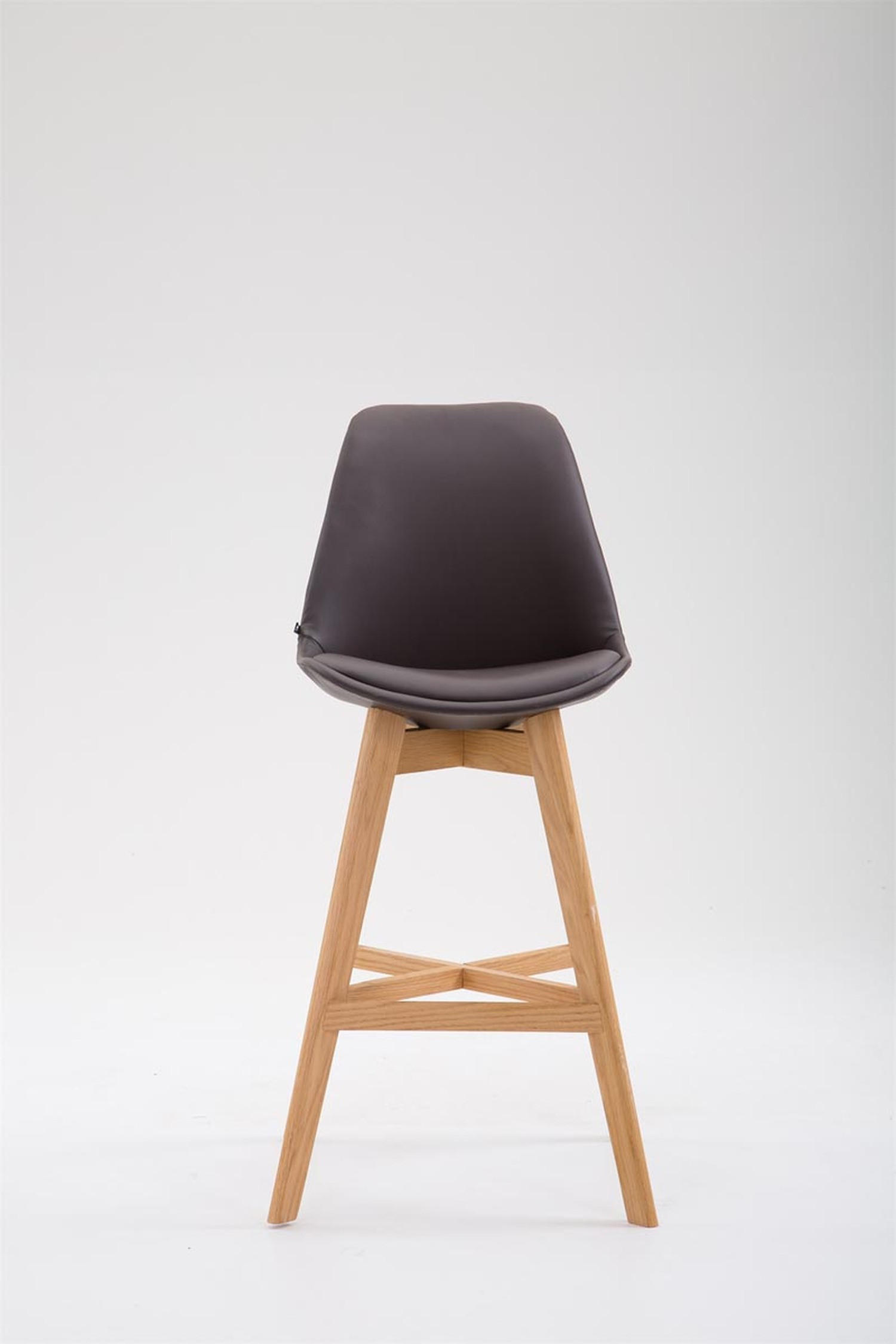 BARHOCKER Canada, Gestell Natura, Kunstleder Braun - Braun/Naturfarben, Holz/Kunststoff (48/100/56cm) - TPFLiving