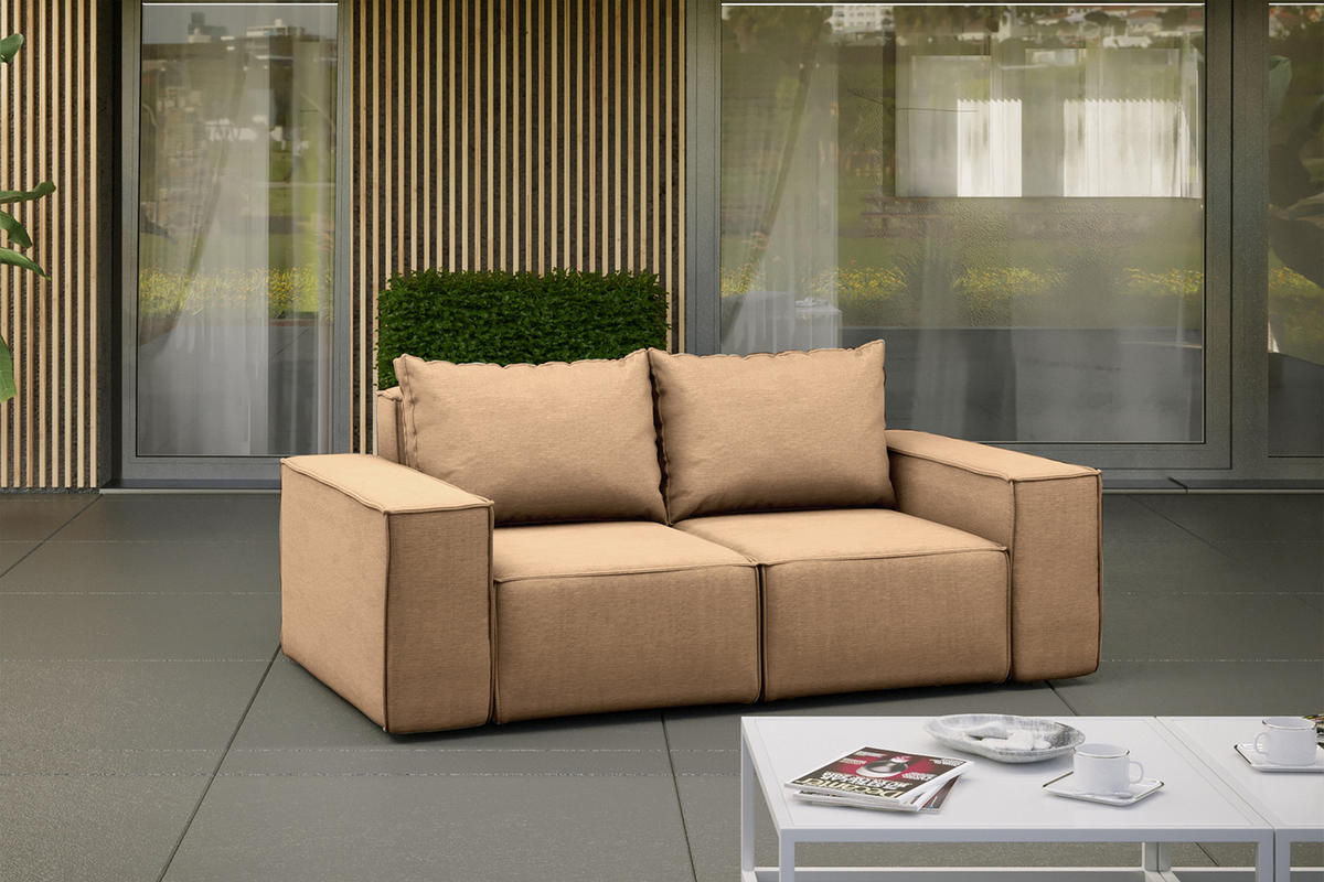 GARTENSOFA Sofa Für Den Garten SONNE Cappucino - Cappuccino, Holz (180/73/88cm) - Kaiser Möbel