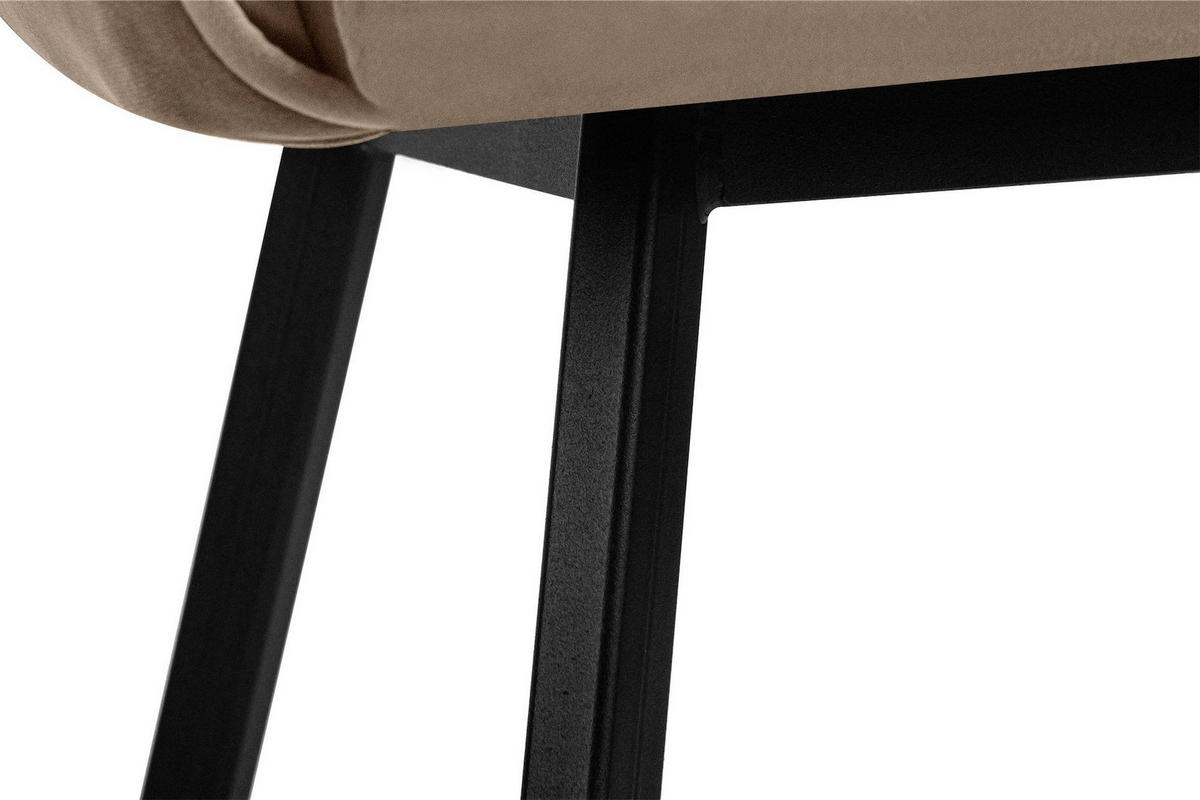 ESSZIMMERSTUHLE PYRUS 2-tlg Velours-Sitz, Beige - Beige/Schwarz, Textil/Metall (56/84/46cm) - KONSIMO®
