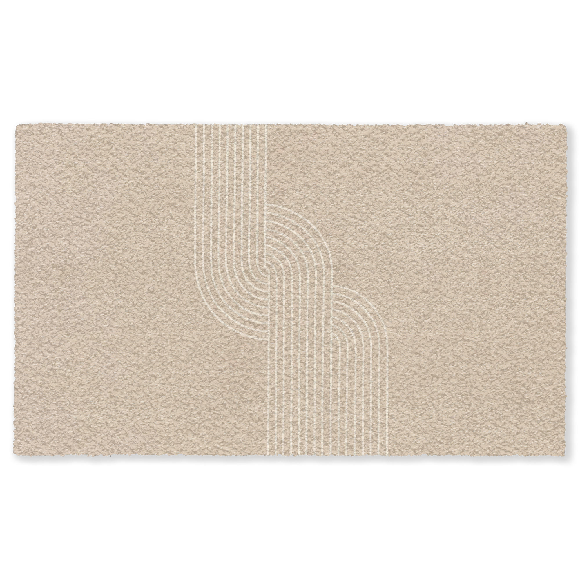 FUSSMATTE Parallele Linien - Leichte Textur - Beige Türmatte 150x90 cm - Beige, Kunststoff (150/90cm) - MuchoWow