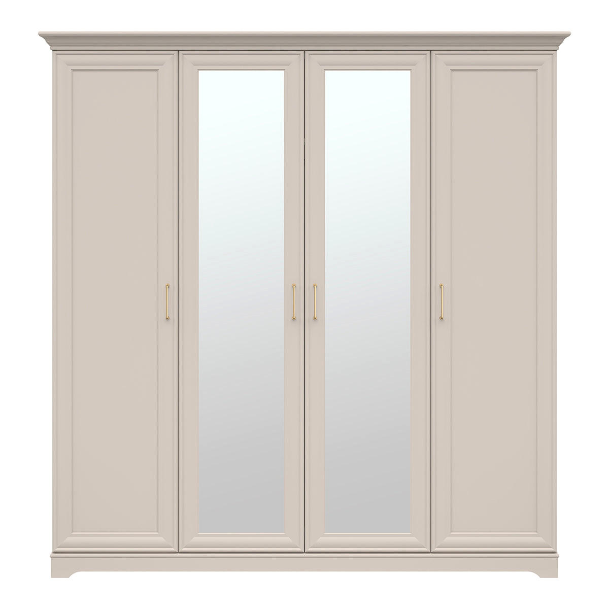 SCHRANK 4 Türen Perle Kaschmir - Beige, Holzwerkstoff (209.5/216/61cm) - Petits-meubles