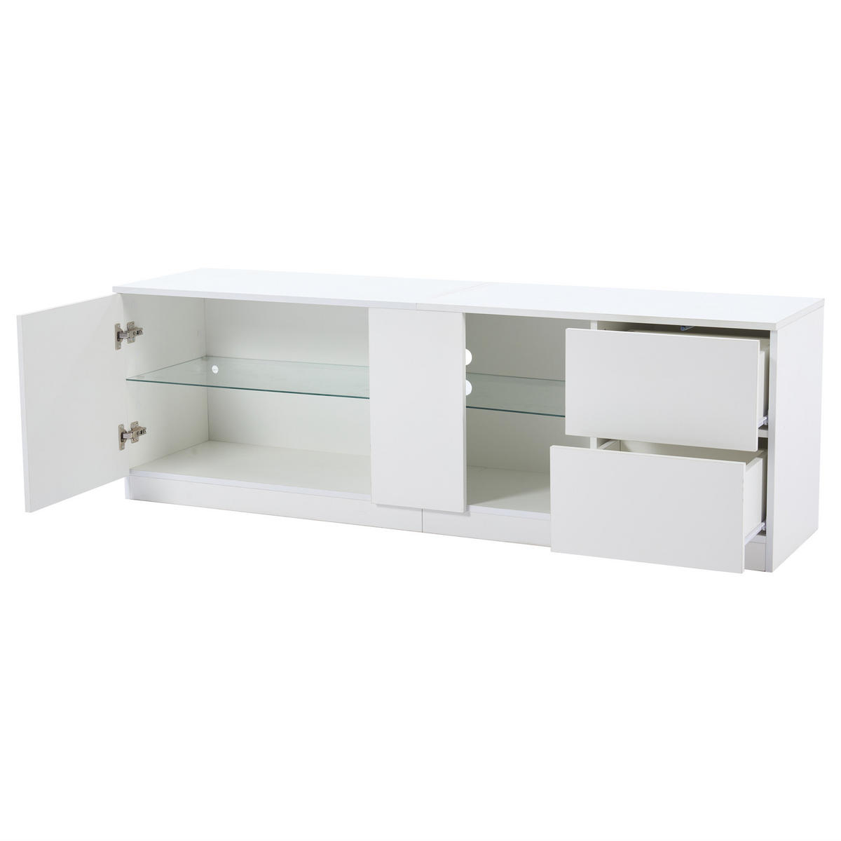 TV-LOWBOARD Gloss Weiß 160/40/52 cm - Weiß, Holzwerkstoff (160/52/40cm) - PANGIVO
